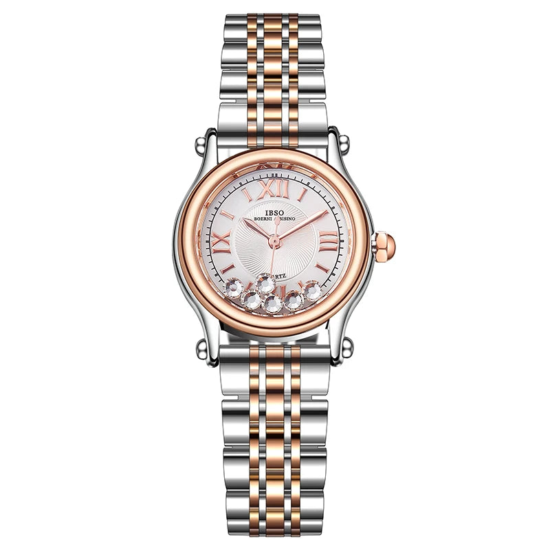 Luxury Brand Women Watches Red Leather Waterproof Golden Hand Clock Female Designer Wristwatch Elegant Lady Steel Watches Silver