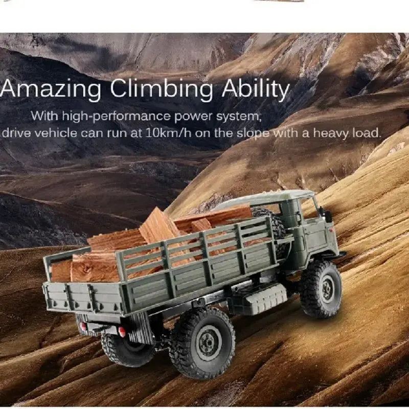 LkcoMoce WPL B-24 Remote Control Military Truck DIY Off-Road 4WD RC Car 4 Wheel Drive Climbing B24 GAZ-66 Vehicle