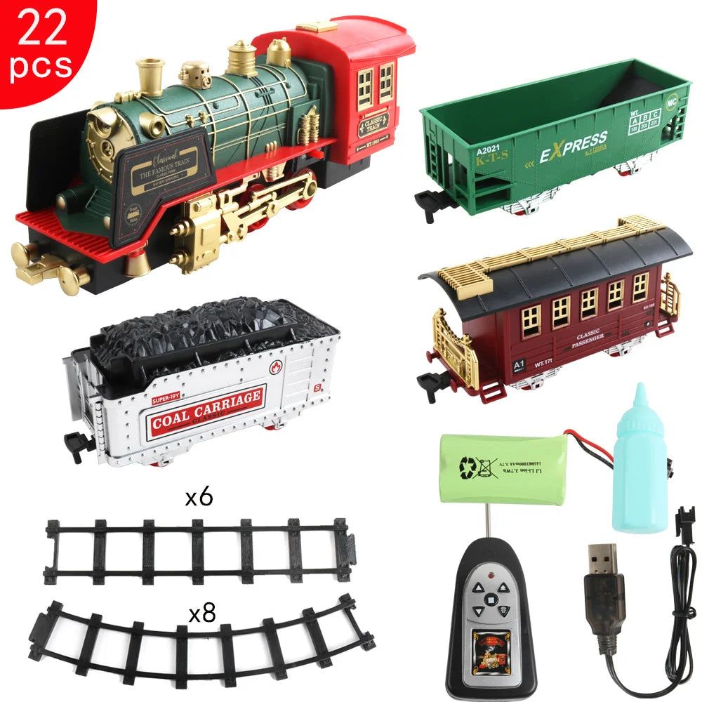 Larzack Remote Control Train Rail Car Smoke with Music Lights
