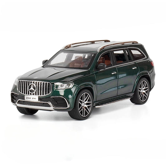 Welly Mercedes Benz GLS 63 AMG  1:24 Toys Car Model Diecast Alloy Cars 6 Doors Opened Sound Light Pull Back Metal Off Road Vehicles Birthday Gifts