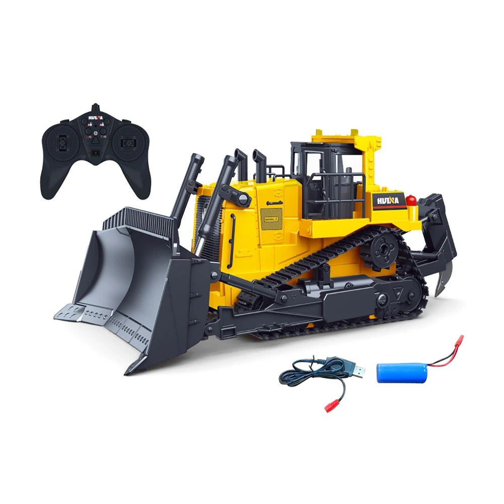 Huina 554 Remote Control Bulldozer Truck 1/16 Alloy Construction Engineering Trucks RC Heavy Crawler Bulldozer