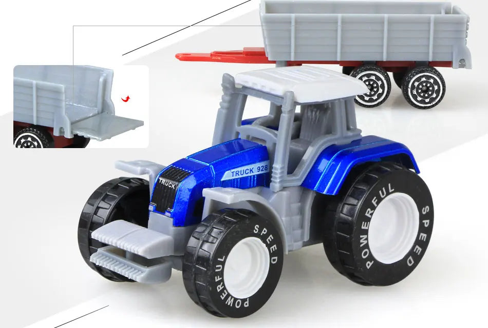 Diecast Farm Vehicles Mini Car Model Engineering Car Model Tractor Engineering Car Tractor Toys Model
