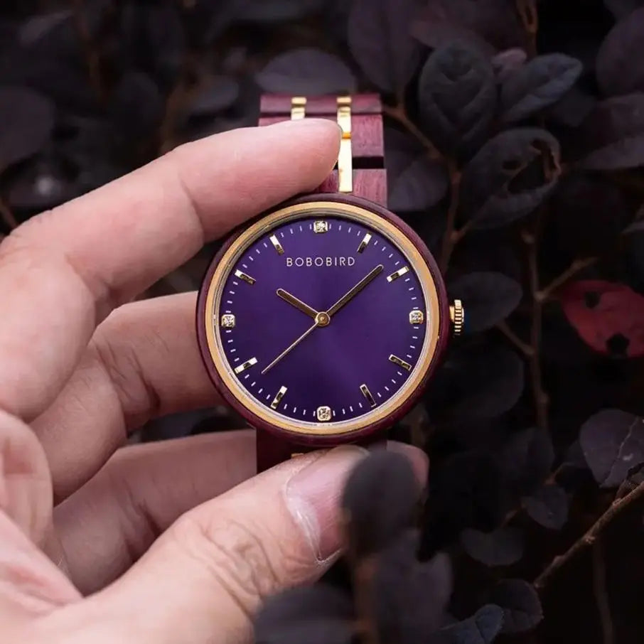 BOBO BIRD Women's Watches Wooden Watch, Simple and Casual Lady Wristwatch Quartz Movement with Gift Box