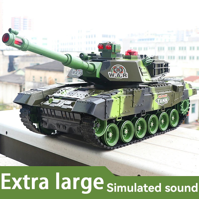 KMoist 54Cm RC Tank 2.4G Remote Control War Tank Large Military Models Light Sound Radio Controlled Toy