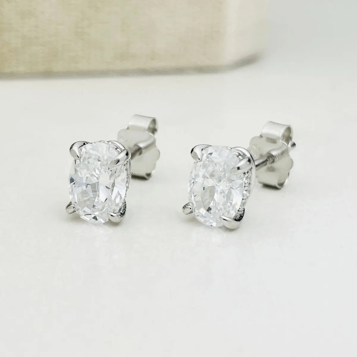 DEZO Total 4 Carats Oval Cut Moissanite Earring For Women Solid 925 Sterling Silver Stud Earrings VVS D Color GRA Certificate