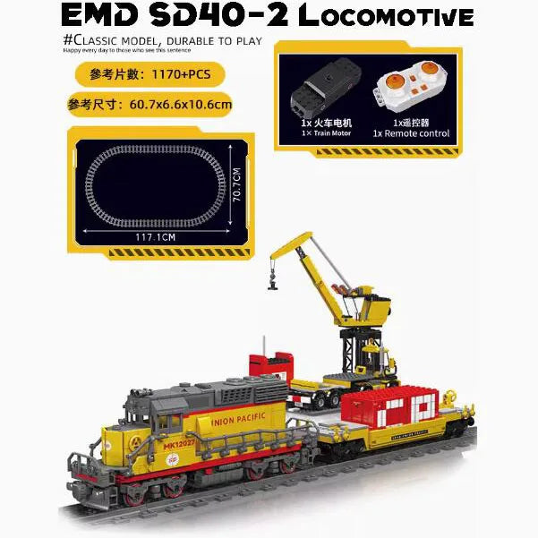 Mould King 12027-ST12022 Technical RC EMD Diesel Locomotive Building Block Remote Control Train Bricks