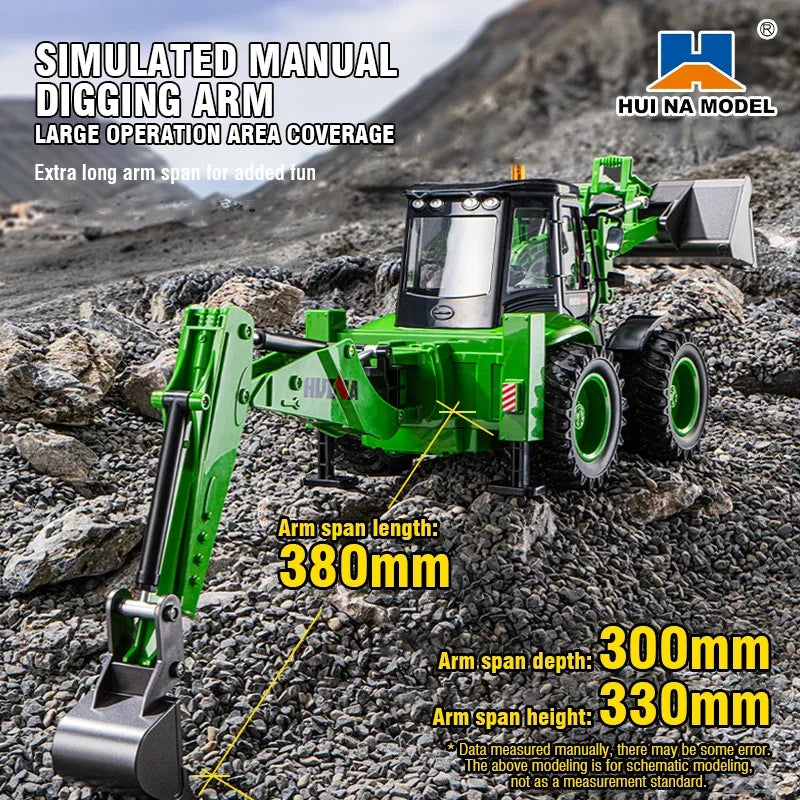 Huina 1:4 1579 Remote Control Truck Excavator 9CH Loader Two-way Forklift Sound Light Truck