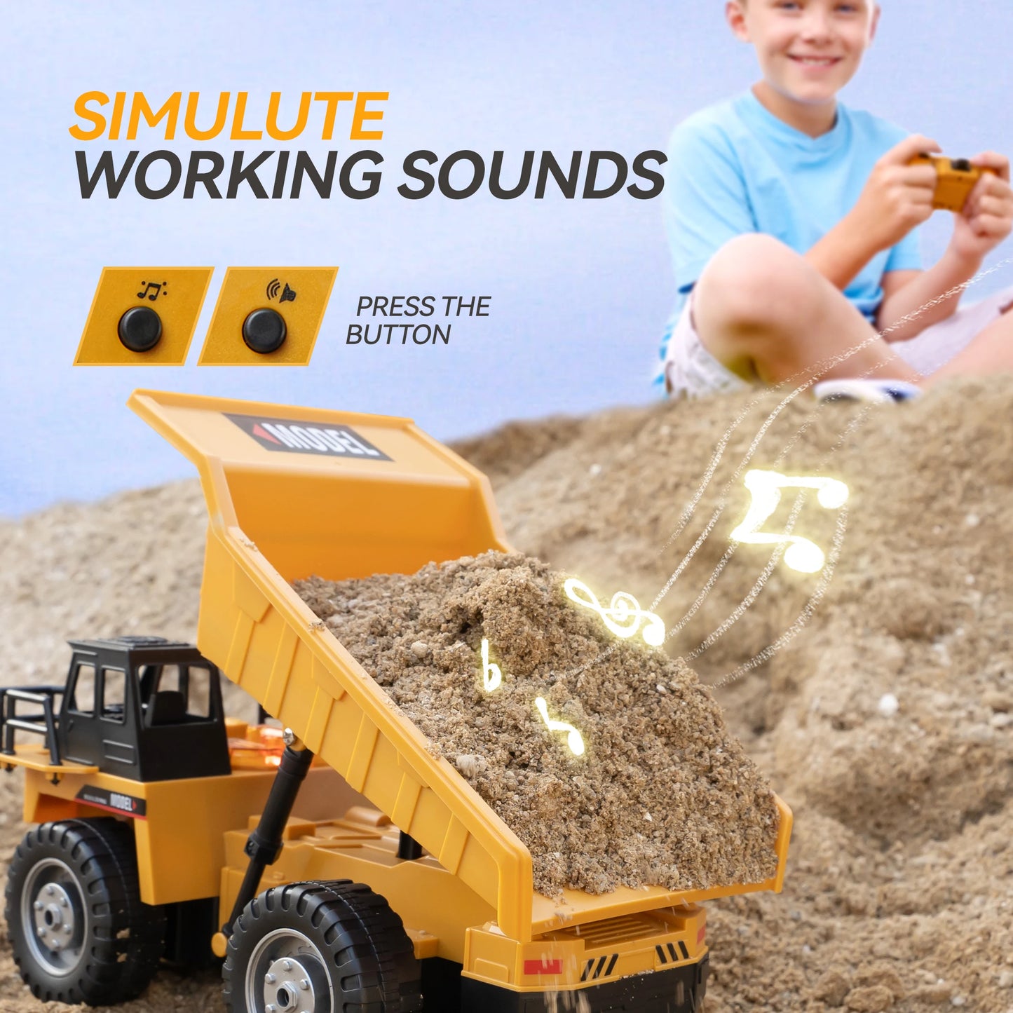 KBDFA 2.4G Remote Control Excavator Dump Truck RC Model Car Toy Professional Alloy Plastic Simulation Construction