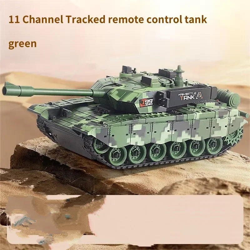 KMoist 2.4GHz Tank Model Toy for Boys Remote Control Tank Children Military Battle Tank Simulation Model With Sound Light Toy Vehicles