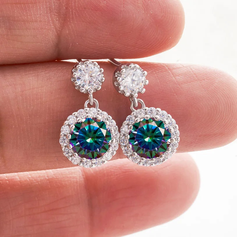 1ct Moissanite Diamond Earrings for Women S925 Sterling Sliver 18k White Gold Plated Diamond Drop Earring Gifts with Certificate