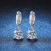 2ct Moissanite Diamond Earrings 100% S925 Sterling Sliver Orginal Drop Earring Wedding Bride Jewelry with Certificate for Women