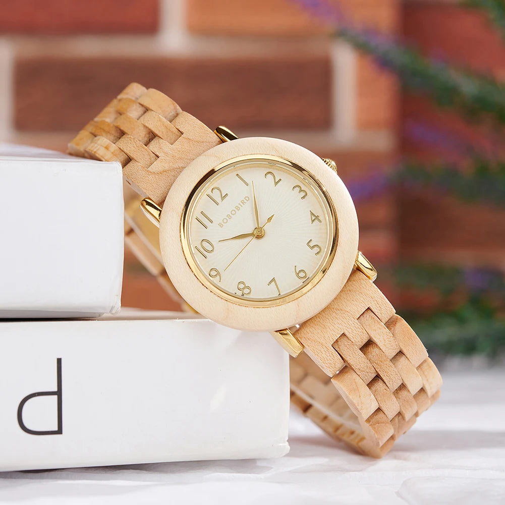 BOBO BIRD Women’s Custom Wooden Watch – Eco-Friendly Personalized Gift Quartz Wristwatch with Engraving Option Dropshipping