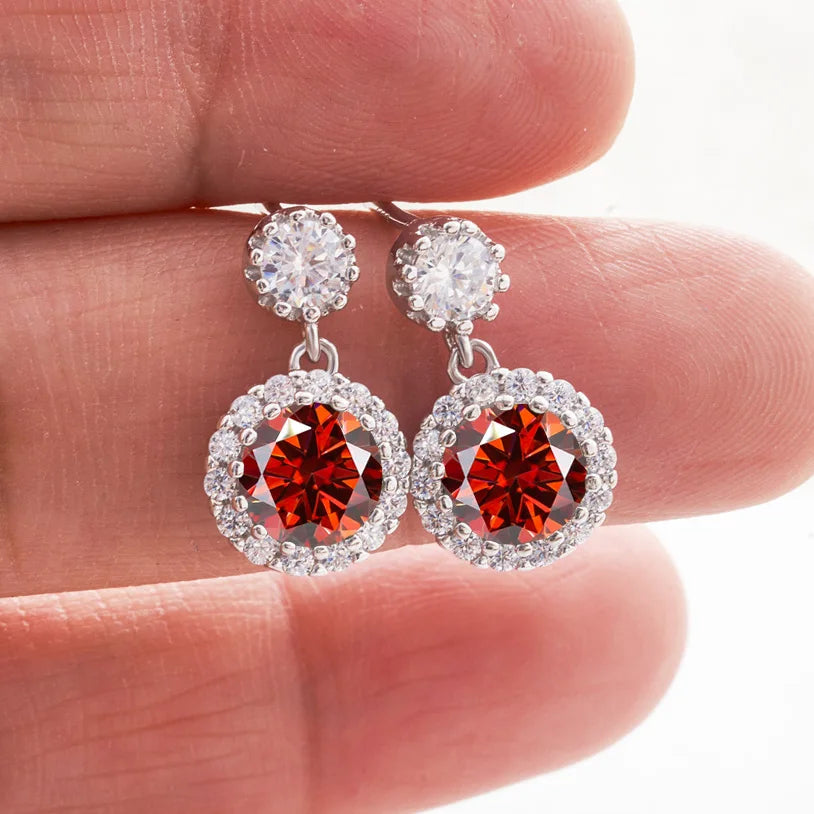 1ct Moissanite Diamond Earrings for Women S925 Sterling Sliver 18k White Gold Plated Diamond Drop Earring Gifts with Certificate