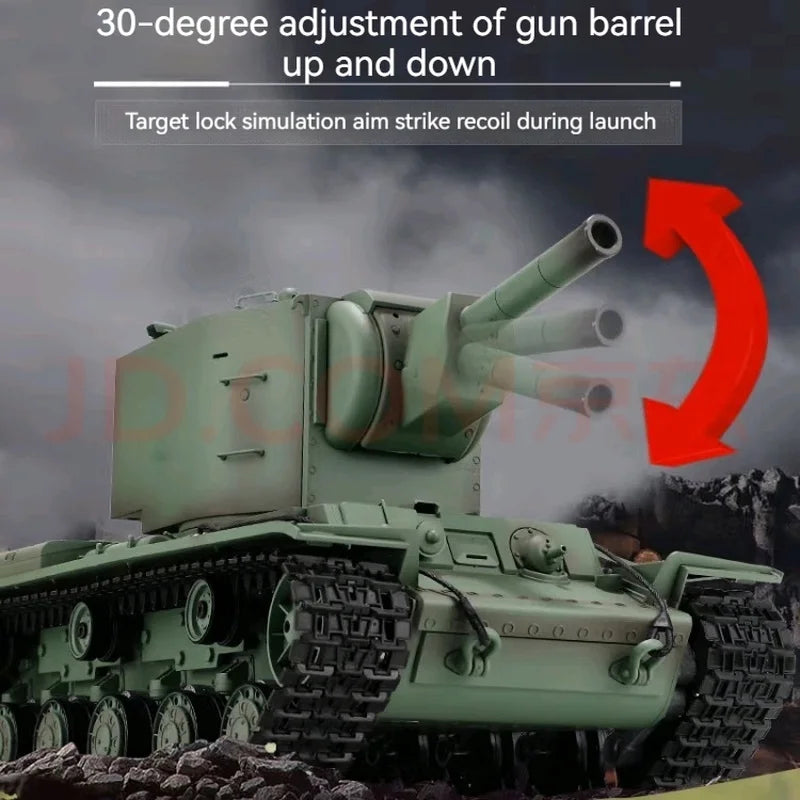 Henglong 1/16 Scale Remote-Controlled Tank - Electric Military Model With Smoking Tracks Feature Large Alloy Toy Car For Boys