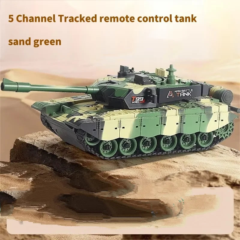 KMoist 2.4GHz Tank Model Toy for Boys Remote Control Tank Children Military Battle Tank Simulation Model With Sound Light Toy Vehicles