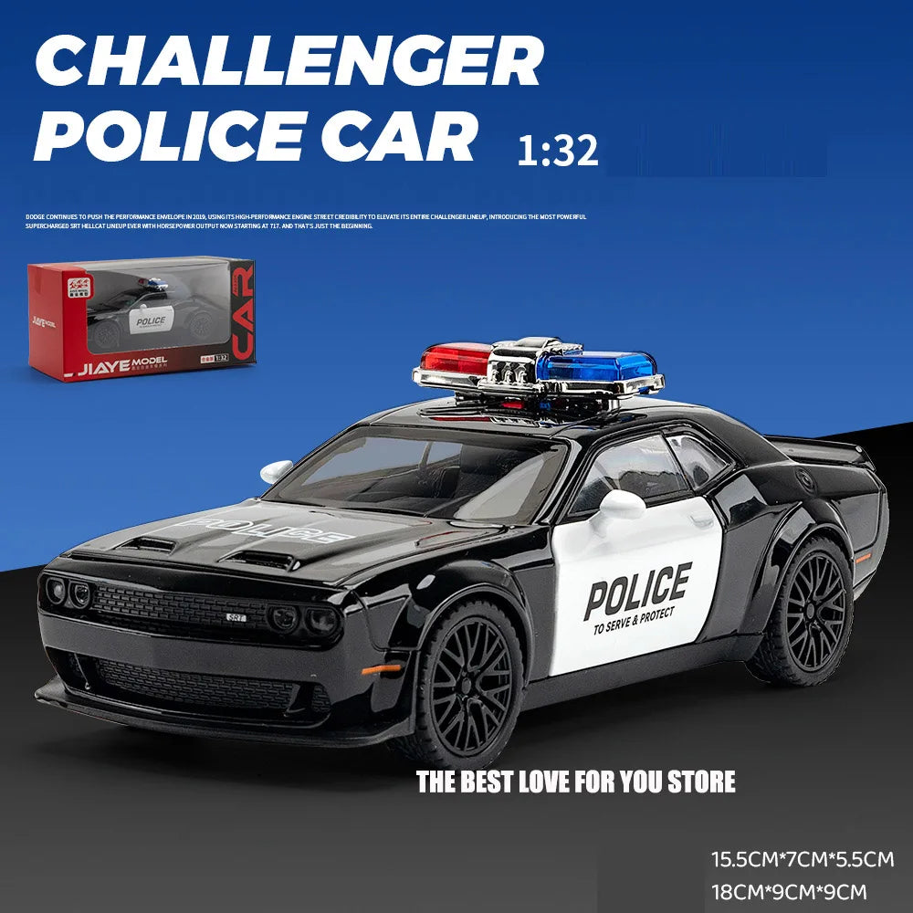 1:32 Dodge Hellcat Police Toy Car Die-Cast Cars Toy Pull Back with Sound and Light