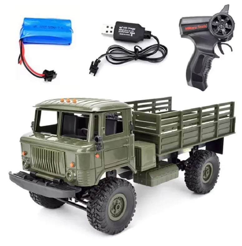 LkcoMoce WPL B-24 Remote Control Military Truck DIY Off-Road 4WD RC Car 4 Wheel Drive Climbing B24 GAZ-66 Vehicle