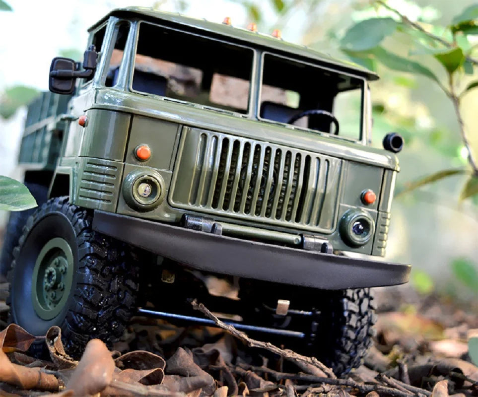 LkcoMoce WPL B-24 Remote Control Military Truck DIY Off-Road 4WD RC Car 4 Wheel Drive Climbing B24 GAZ-66 Vehicle