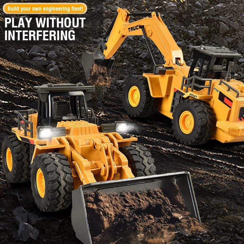 2.4G Alloy Remote Control Dump Truck RC Excavator Bulldozer Engineering Vehicle 9 Channel RC Trucks