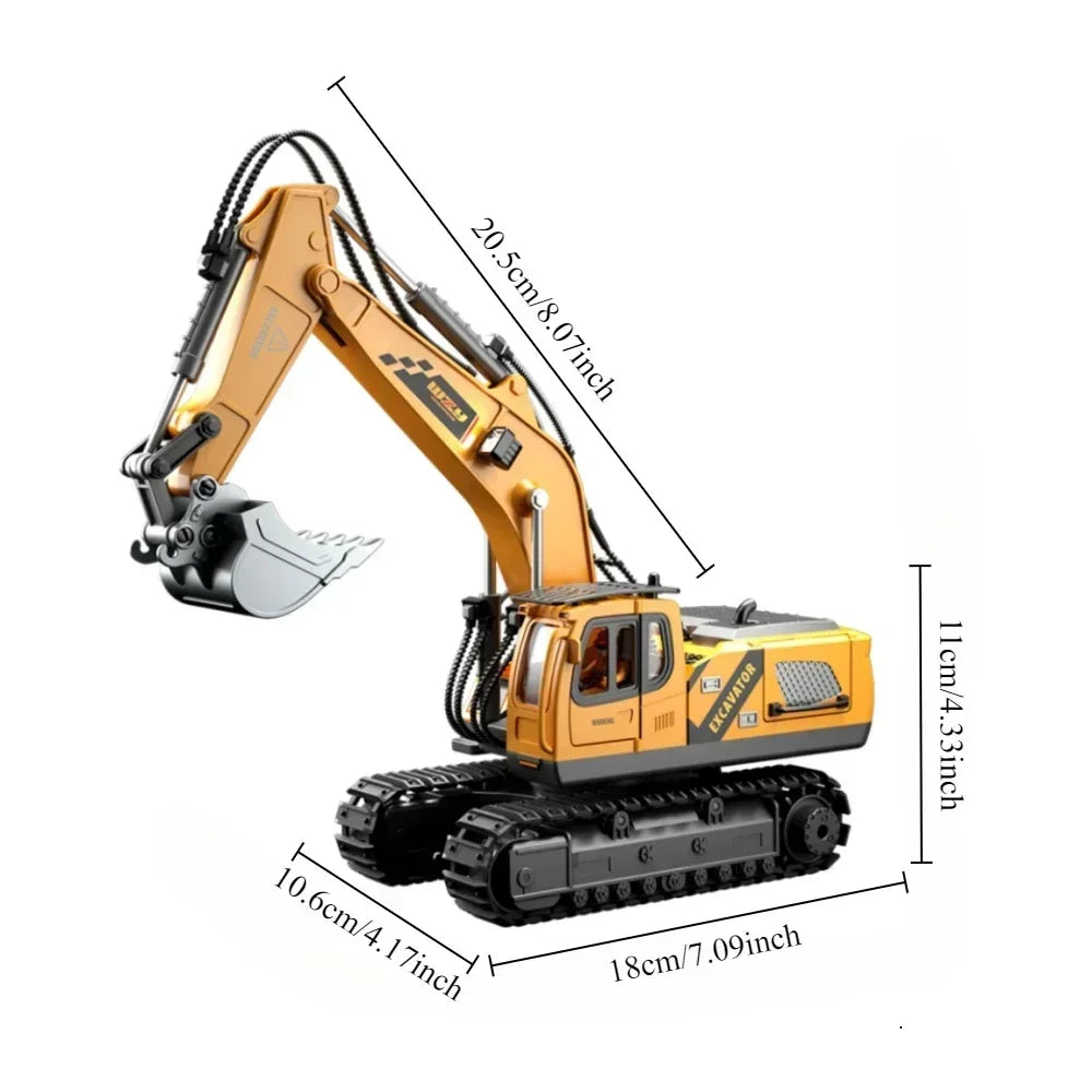 12 Channel Alloy Remote Control Excavator Children's Toy Simulation Sound Effects and Lighting Parent-child Interactive Toy
