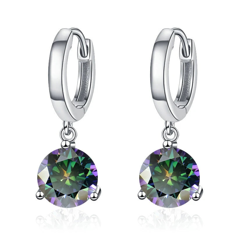 2ct Moissanite Diamond Earrings 100% S925 Sterling Sliver Orginal Drop Earring Wedding Bride Jewelry with Certificate for Women