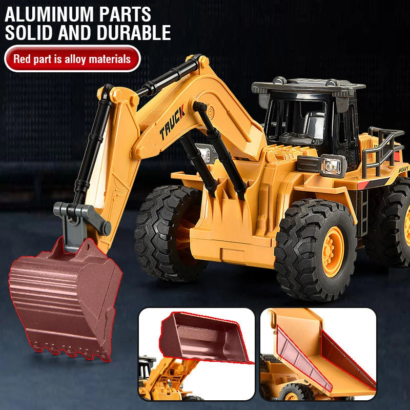 2.4G Alloy Remote Control Dump Truck RC Excavator Bulldozer Engineering Vehicle 9 Channel RC Trucks