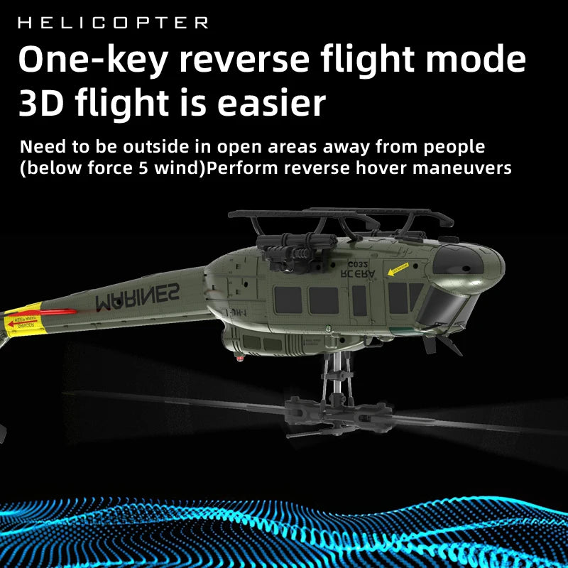 1/48 Remote-Controlled Armed RC Helicopter UH1 Simulated Helicopter Six-Channel 3D Stunt Model Aircraft Rtf Intelligent Positioning