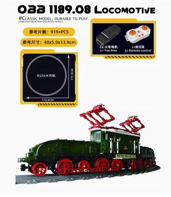 Mould King 12027-ST12022 Technical RC EMD Diesel Locomotive Building Block Remote Control Train Bricks