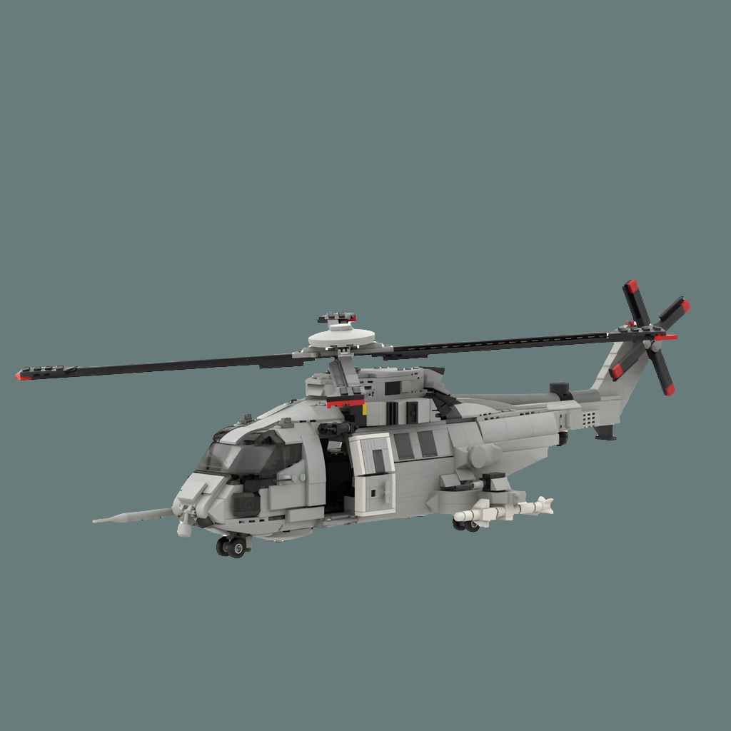 WW2 MOC Military Europe EH-101 Multi-function Helicopters Model Building Blocks Aircraft Educational Bricks Toys For Boys Gifts