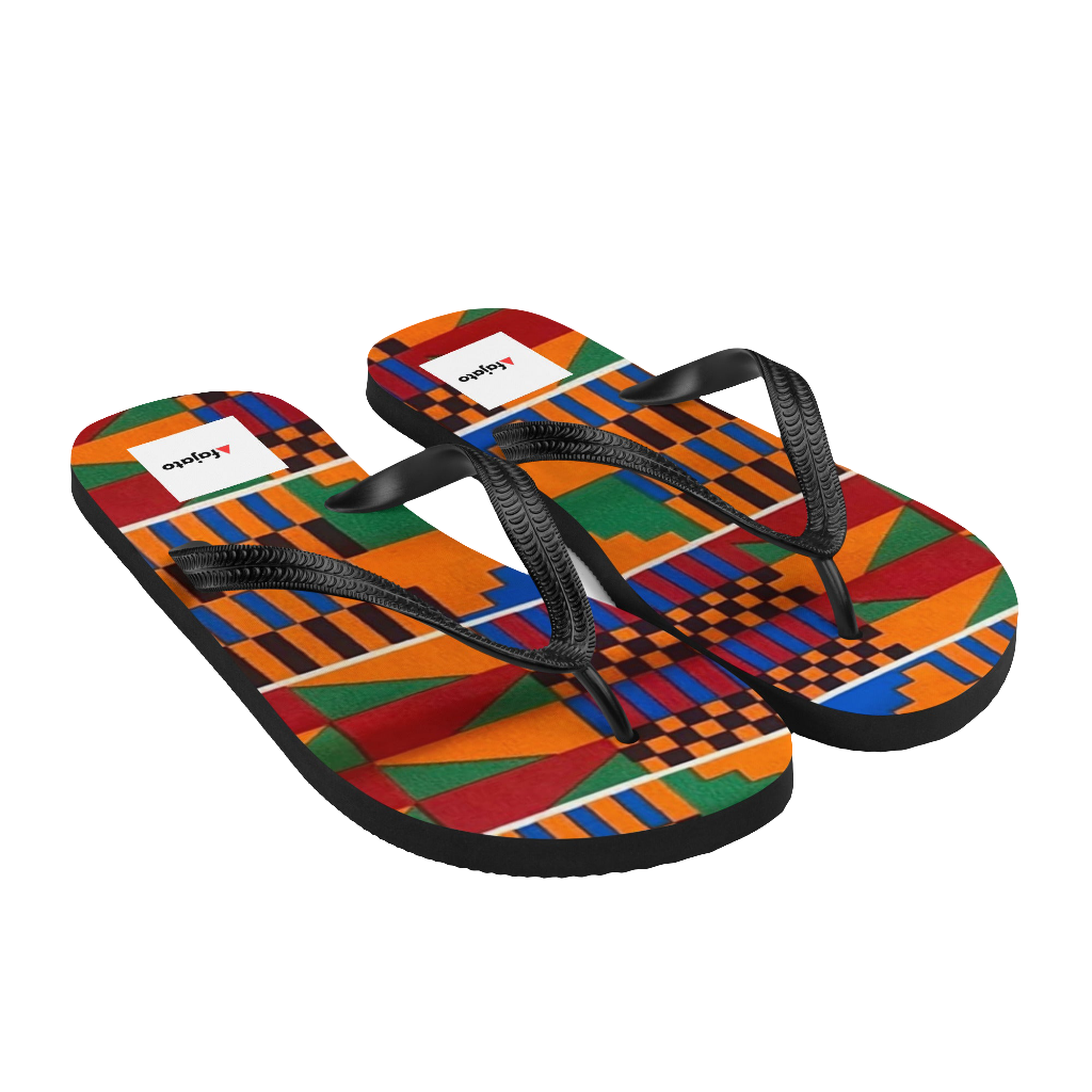 Afajato Kente F004 Sublimation Flip-Flops