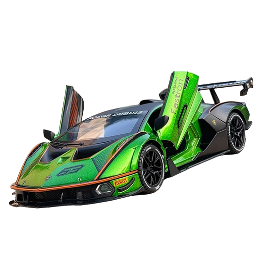 1:24 Scale Lamborghini SCV12 Diecast Car Model with Sound and Light Effects, Spring-Loaded Action 111