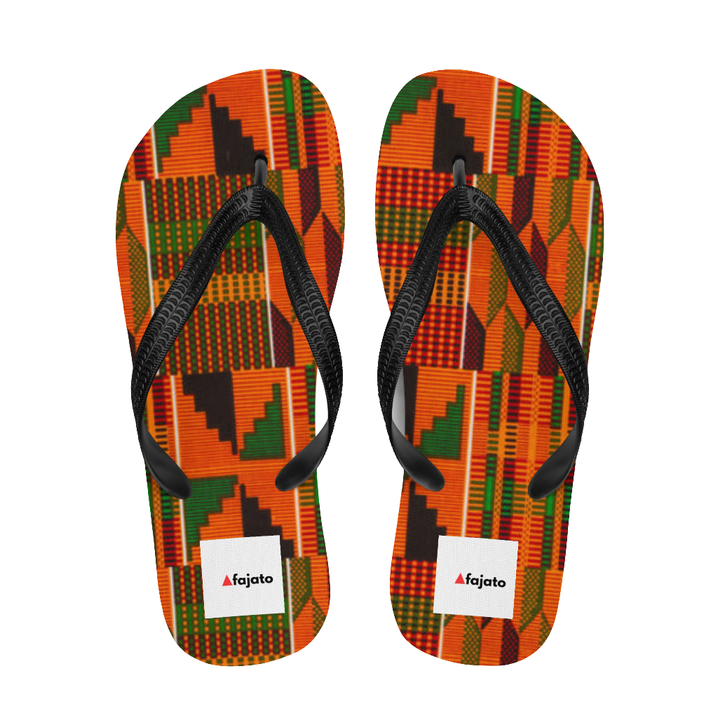 Afajato Kente F002 Sublimation Flip-Flops