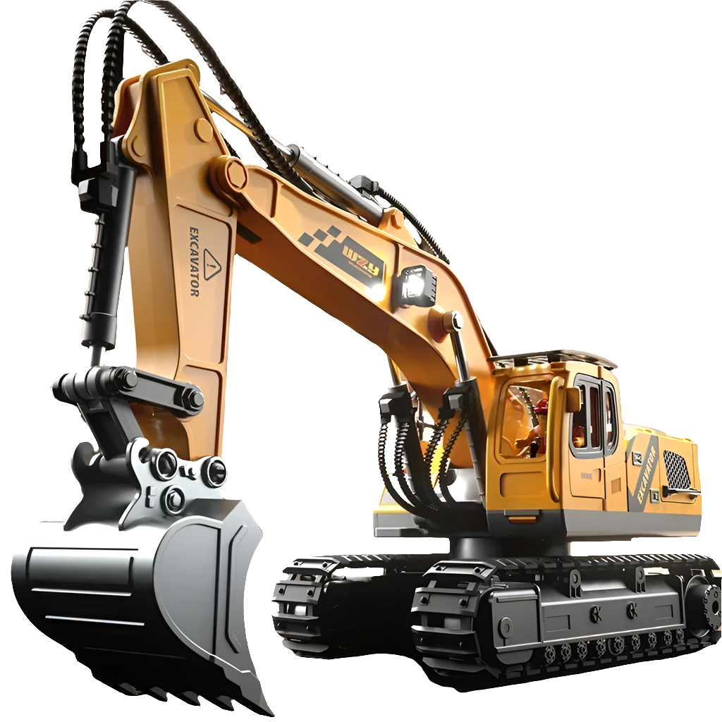 12 Channel Alloy Remote Control Excavator Children's Toy Simulation Sound Effects and Lighting Parent-child Interactive Toy