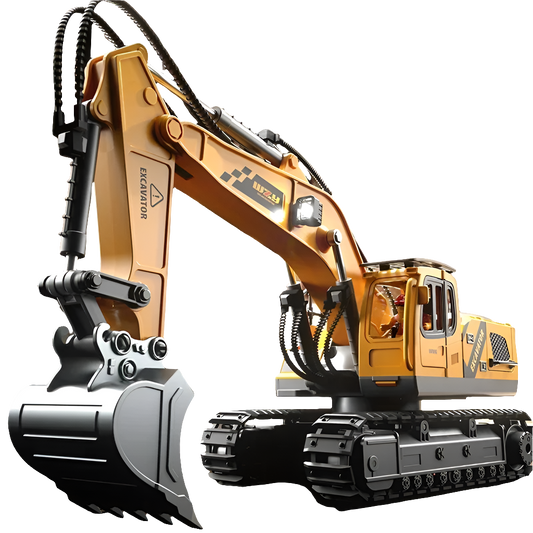 12 Channel Alloy Remote Control Excavator Children's Toy Simulation Sound Effects and Lighting Parent-child Interactive Toy