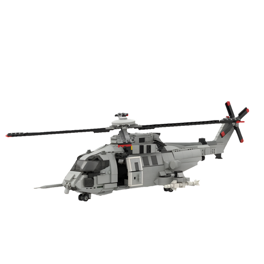 WW2 MOC Military Europe EH-101 Multi-function Helicopters Model Building Blocks Aircraft Educational Bricks Toys For Boys Gifts